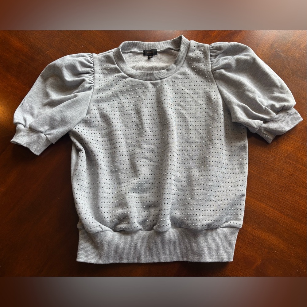 Gray Puff Sleeve Sweater OnTwelfth